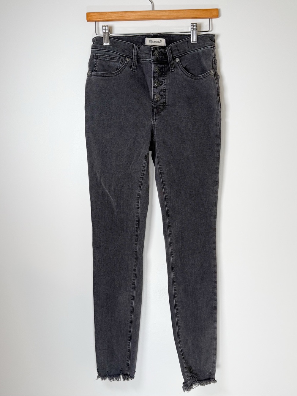 Madewell Gray Button-Fly Mid-Rise Skinny Jeans - Picture 2 of 3